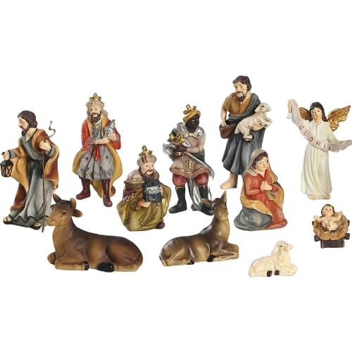 Christmas Traditional Nativity Scene Figurines Set Xmas Decorations Gifts Decor