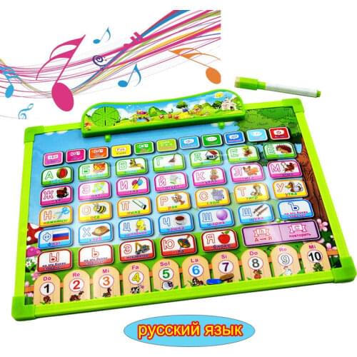 Russian Learning Machine Sound Poster Tablet Drawing Board Painting Pictures Electronic Phonetic Baby Alphabet Music Toy Gift