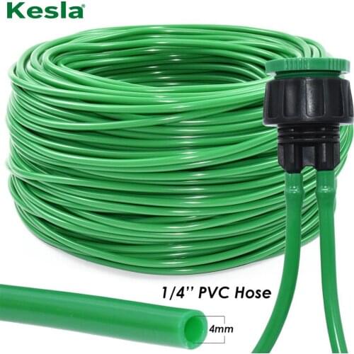 KESLA 5-50M 4/7mm Watering PVC Hose Garden 1/4inch Tubing Pipe 1/2''&3/4'' Connector fit Plants Irrigation System Kit Greenhouse