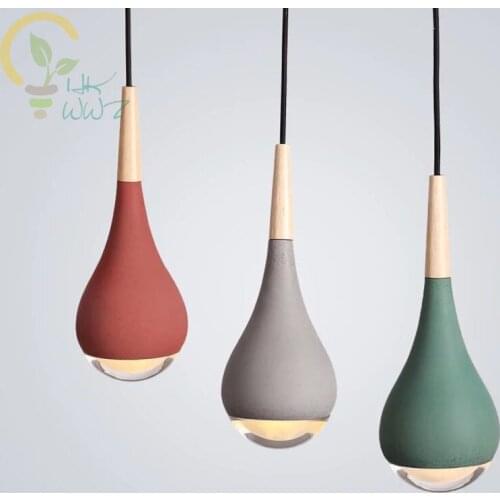 Nordic Originality Cement LED Pendant Lights,Natural Cement Water Drop Suspension Lamp Industrial Lighting Fixtures Hanging Lamp