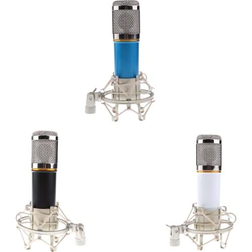 Studio Recording Microphone Kit Condenser Microphone+Microphone Shock Mount+Microphone Foam Cap+Microphone Power Cable
