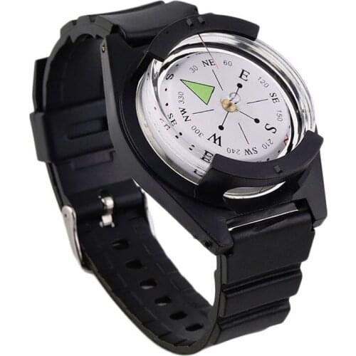 Tactical Wrist Compass Outdoor Camping Tool Survival Adventure Hiking Tourism Equipment Fishing Hunting Accessories Black Band