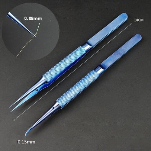 Precision Titanium Alloy Microscope Fly line Fingerprint Repair Tweezers for Phone Copper Wire Repair Clip Jumper Line 0.15mm