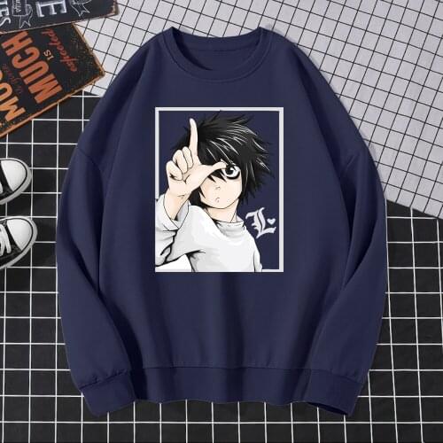 Japanese Anime Death Note Survival Game Clothing Men Hip Hop Style Hoodies Men Streetwear Character Fleece Sweatshirt Mens Hoody