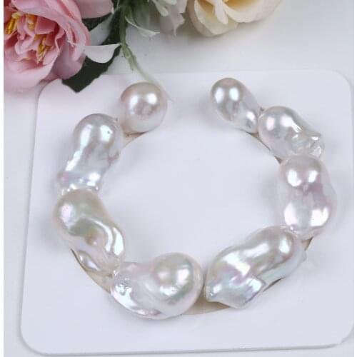 High quality 16-18mm loose white big baroque keshi pearls flamball pearl