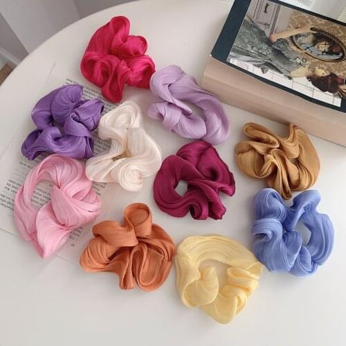 Women Girls Silk Satin Elastic Hair Bands Multicolor Scrunchie Ponytail Holder Headband Korea Fashion Hair Accessories Headdress