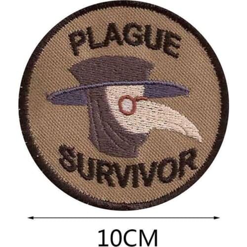 Plague Survivor Geek Merit Badge Patch Embroidered Patches For T-shirts Striped Ironing Applique Clothes Clothing Stickers