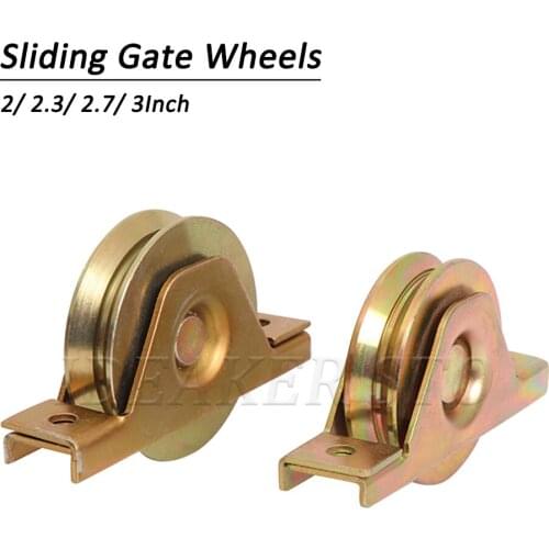 1/2PCS Sliding Gate Wheels, V/U Groove Caster with Bracket, Heavy Duty Internal Gate Wheels For Sliding Gate Steel Frame