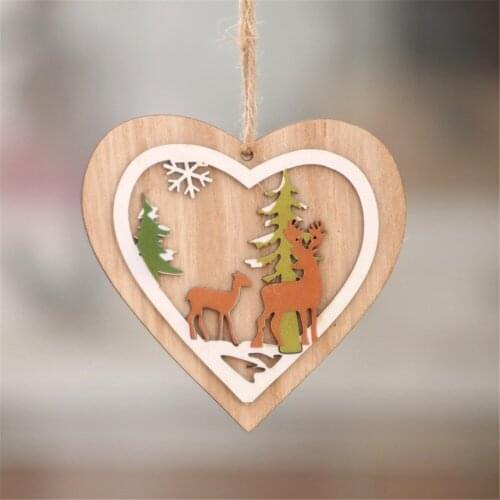 1PCS European Hollow Christmas Snowflakes Wooden Pendants Ornaments for Xmas Tree Ornament Christmas Party Decorations Kids Gift