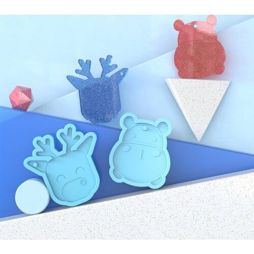 1Pcs DIY Epoxy Mould Cartoon Jewelry Mould Handicraft Animal Shape Epoxy Mould