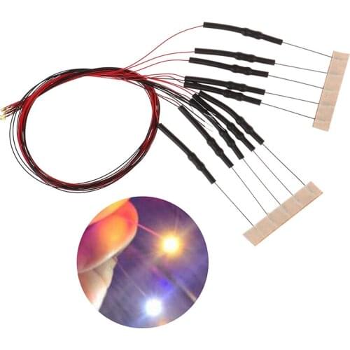 10Pcs 20cm T0603wm Pre-soldered Micro 0.1mm Copper Wired White Smd Led 0603