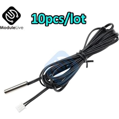 10pcs/lot W1209 200cm 2m Waterproof NTC 10K 1% 3950 Thermistor Accuracy Temperature Sensor Wire Cable Probe For Arduino W1401