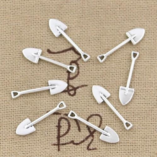 100pcs Charms Shovel Spade Gardening 19x5mm Antique Silver Color Pendants Making DIY Handmade Tibetan Silver Color Jewelry