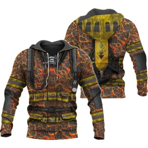 2020 New Fashion 3D Print Firefighter Suit Fireman cosplay Hooded sweatshirt Men / Women party suit men streetwear Hoodies 567
