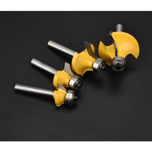 4Pcs 1/2" 3/8" 1/4" 1/8" Alloy Woodworking Milling Edging Router Bit Set Slotting Router Bit Carpentry Cutting Trimming Tool