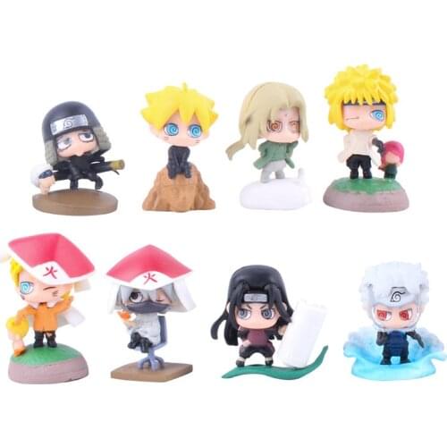8Pcs/Set Naruto-Figure Q Version Figures Model Japanese Anime Creative Cartoon Character Ornaments Collection Model Toys Gifts