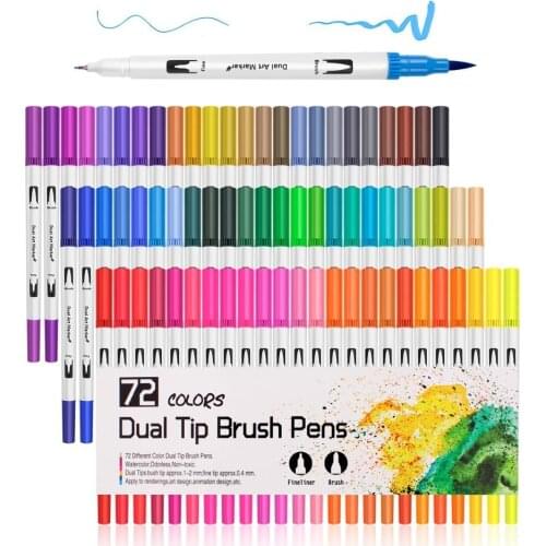 Watercolor Brush Pen Markers Dual Tip Sketch Painting Set for Schools Art pens pencils Supplies manga marker colores drawing