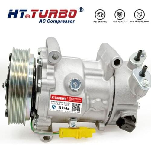 SD6C12 Auto AC Compressor for Peugeot 207 CC 1.6 2008 9822826880 9651910980 9659875780 9670318880 9671216280 9678656080 6453QJ