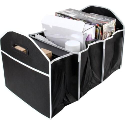 Car Multi-Pocket Trunk Organizer Large Capacity Folding Storage Bag Trunk Stowing and Tidying Trunk Organizer Car Stuff
