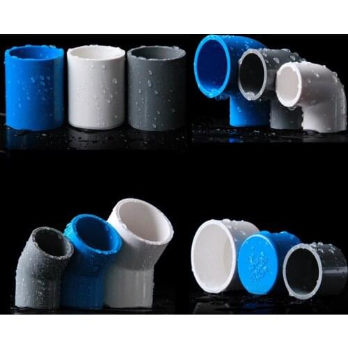 DW Aquarium PVC Water Supply Pipe Fittings Straight Elbow Solid Plastic Joint Irrigation Water Parts Fish tank accessories