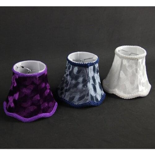 2PCS DIA 13cm Retro Flannel Lamp Shades,European Style Chandelier Wall Lamp Candle Lampshade,Clip on