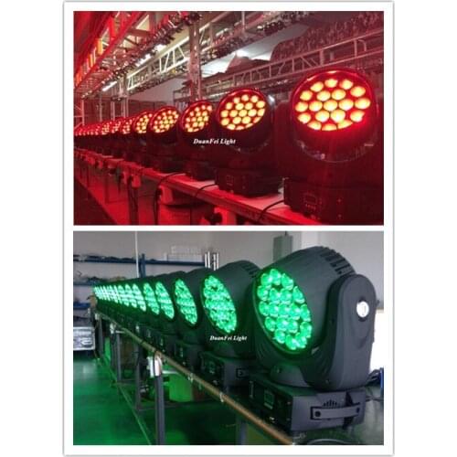 6pcs/lot Zoom Function moving head wash 19x12w 4in1 high power RGBW led wash moving head beam with zoom