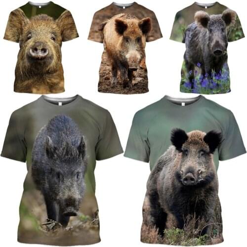Mamba Top 3D Animal Wild Boar T Shirt Men Cosplay Hunting Tshirt Women Field Wildlife Pig Baby Mammal Hip Hop Camouflage Clothes