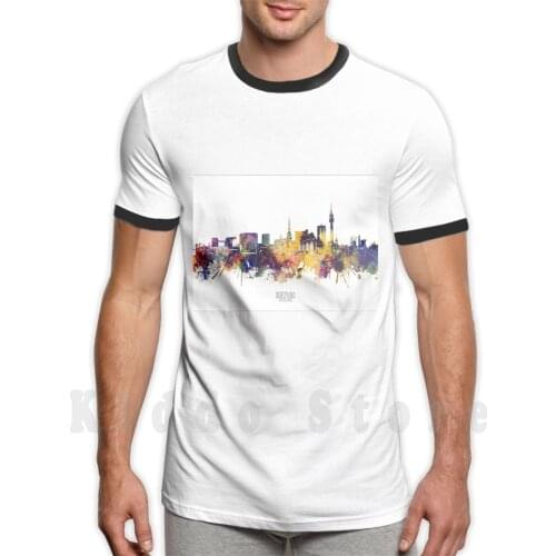 Skyline T Shirt DIY Big Size 100% Cotton Germany Germany Skyline City Skyline Cityscape Silhouette Panorama Design Illustration