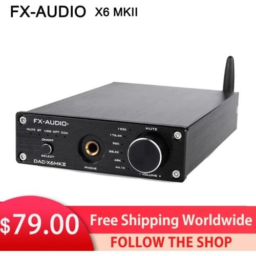 FX-Audio DAC-X6 MKII ESS9018 TPA6120 Chip Bluetooth 5.0 APTX SPDIF Coaxial PC-USB RCA Amplifier USB DAC Decoder