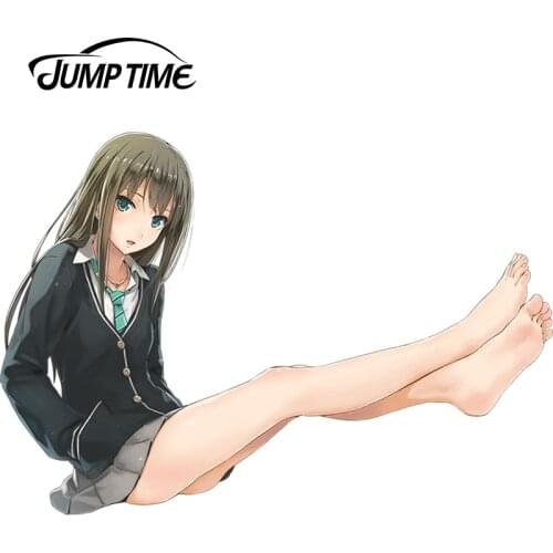JumpTime 13cm x9cm Car Motorcycle Decal THE iDOLM@STER Cinderella Girls Shibuya Rin Cute Girl Car Sticker Rear Windshield Racing