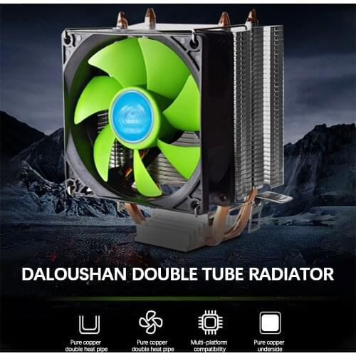 Efficient Cooling CPU Cooler Fan 3pin For Ventilador Pure copper dual heat pipe CPU silent radiatorr
