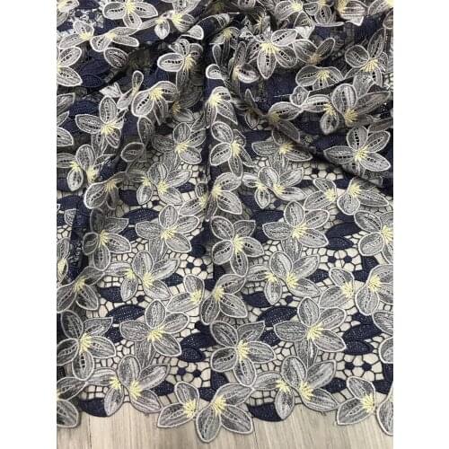 Small flower fashion Milk silk water-soluble embroidered lace fabric for summer dress telas por metros tissu au metre HF216-13