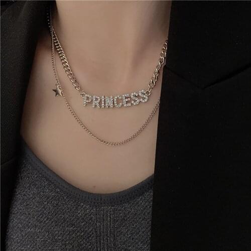 Cute Butterfly Necklace Princess Girl Baby Honey Angel Crystal Letter Necklace Korean Necklace Fashion New Jewelry Gift
