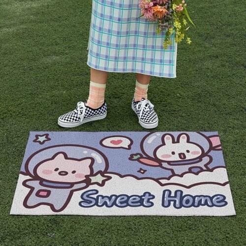 Cartoon Rabbit Home Doormat PVC Non-slip Mat Living Room Mat Hallway Entrance Door Mat Carpet Custom Pattern And Size Mat Carpet