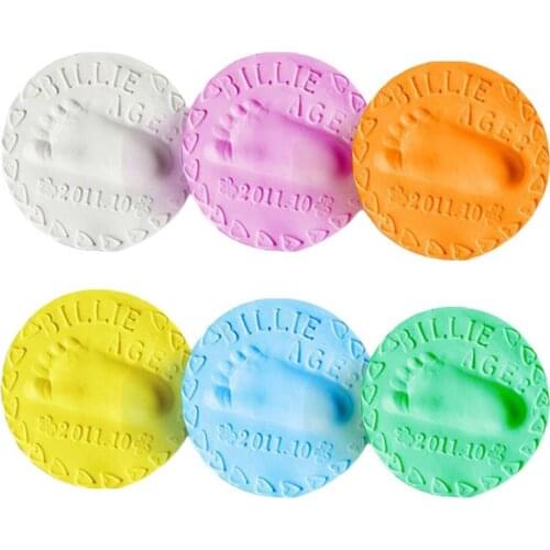 Baby hand foot Imprint Kit Casting paw print pad Baby footprint ultra light stereo Baby Care Air Drying Soft Clay DIY Toys