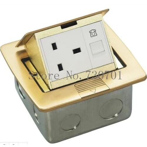 Ground/Silver Socket Floor Power Outlet Box,Manual pop up floor socket for Commercial, Industrial, Hospital, Laboratory,100pcs