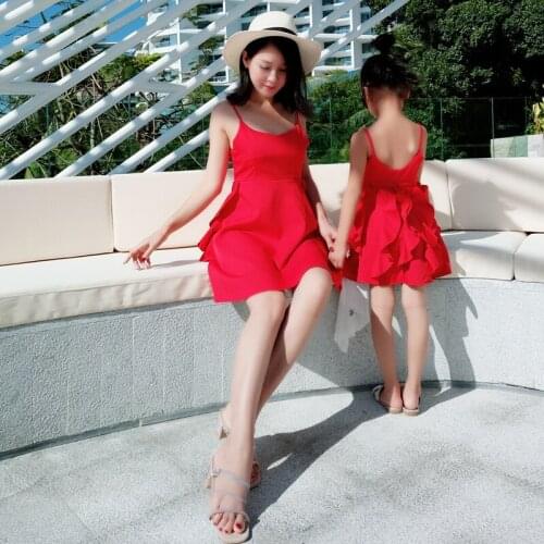 Family matching mother daughter mommy and me clothes family look girls korean clothing women summer beach dress outfits 25