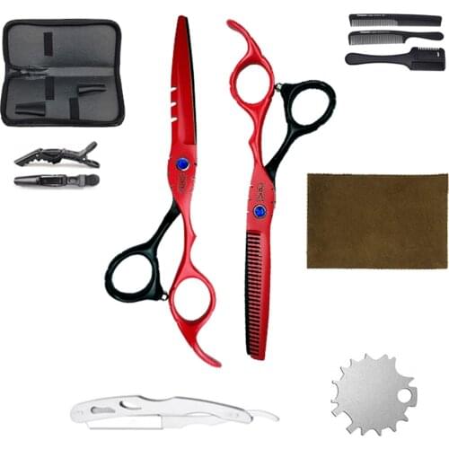6" 17cm 440C Barber Scissors Cutting Shears Thinning Scissors Professional Hair Scissors stainless steel Styling Tool