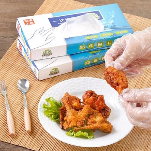100/200PCS Food Plastic Gloves Disposable Gloves for Restaurant Kitchen BBQ Eco-friendly Food Gloves Fruit Vegetable Gloves