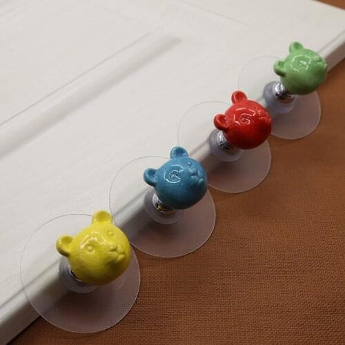 Punch-free paste-type handle childrens cartoon drawer wardrobe cupboard strong suction cup cabinet door handle