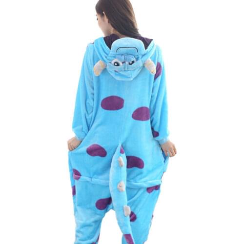 Monster Sullivan Kigurumi Pajamas Women Animals Onesie Anime Funny Costume Adult Flannel Mascot Set Part Winter Warm Sleepwear