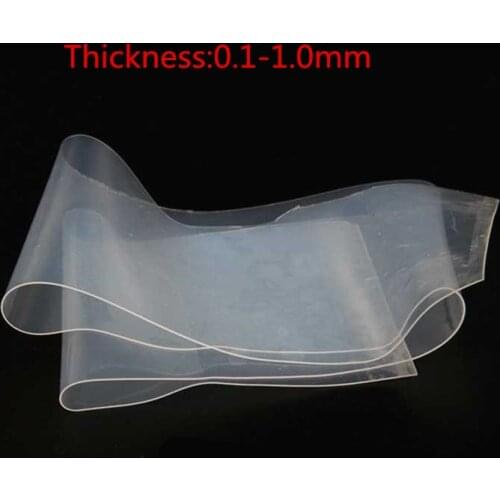 Silicone rubber Sheet film 0.1 0.2 0.3 0.4 0.5 0.6 0.8 1.0mm thickness 500*500mm width thin board semi transparent Rubber