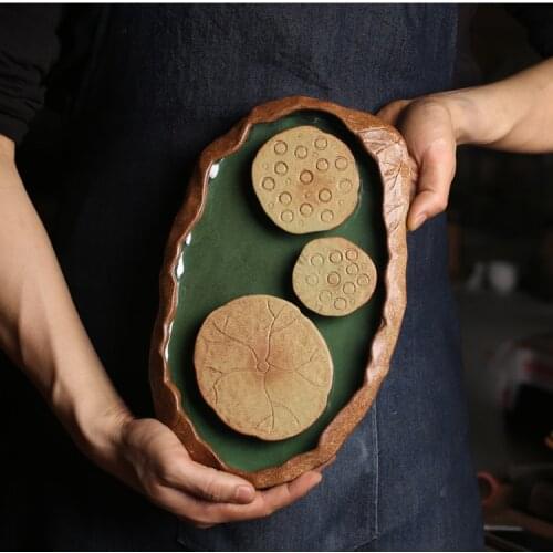 LUWU ceramic teapot trivets handmade lotus pot holder household porcelain tea pot stand accessories