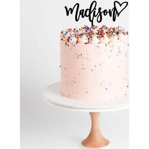 Custom Personalized Name Happy Birthday Cake Topper Party Decor For Anniversary Engagement Birthday