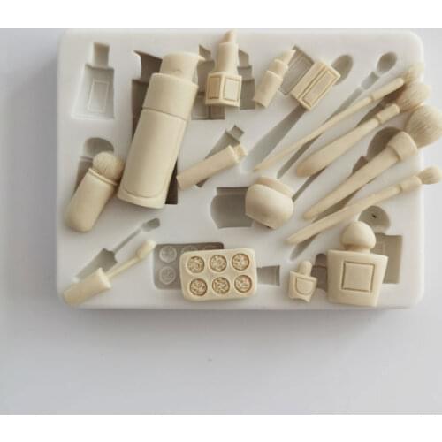 Makeup Brush Silicone Mold Fondant Mould Cake Decorating Tools Chocolate Gumpaste Molds, Sugarcraft, Kitchen Gadget