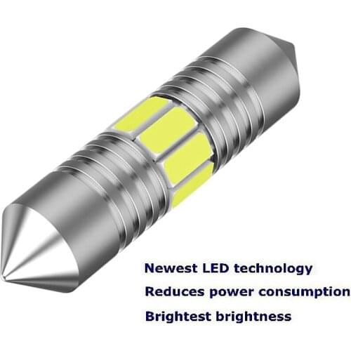 Super Bright LED Festoon Car Dome Light 31mm 36mm 39mm 41mm Led-Bulbs Auto Interior Reading Lamp Smd Canbus White C5W C10W