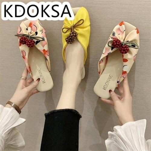NEw 2021 nEw Korean low Heel Cloth Rubber Covered Toe Square Heel
