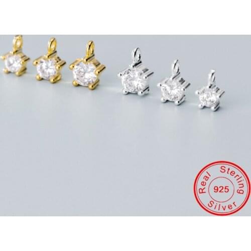 UQBing Silver Color CZ Zircon Small Charms Jewelry Findings For Women Handmade Accessories