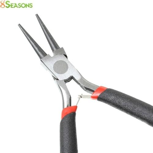 8SEASONS High Quality Practical Accessories DIY Tools Stainless Steel Needle Nose Pliers Jewelry Making Hand Tool Black,1 PC