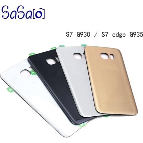 10pcs/lot Back Glass Cover replacement For Samsung galaxy S7 G930 / Edge G935 Rear Housing Battery Door Case with Adhesive